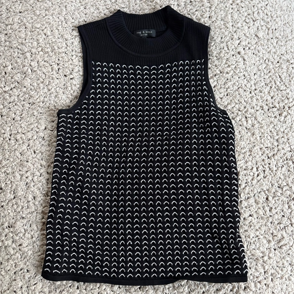 Rag & Bone Ingrid Black and White Top
